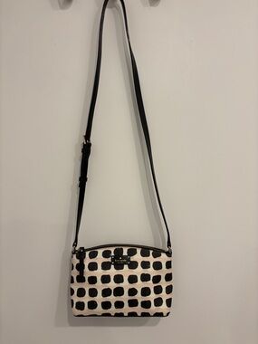 kate spade Millie Pink Black and White Spot Print Crossbody Bag